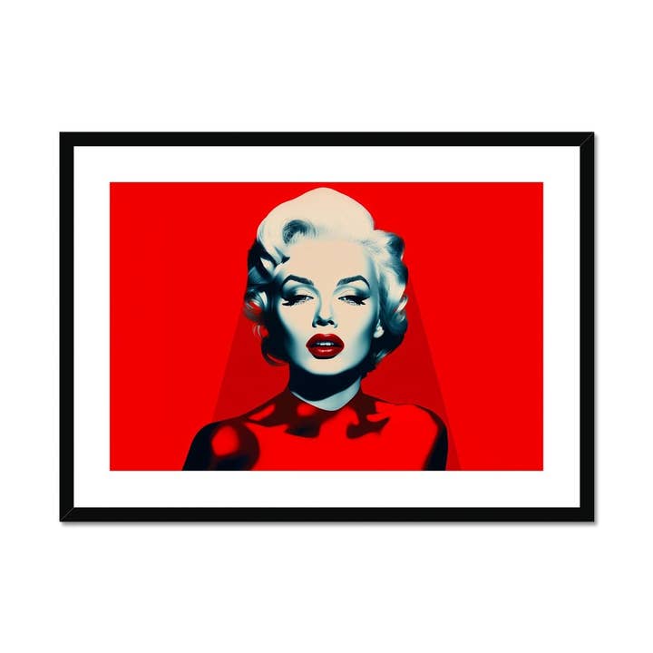 Marilyn i rød indrammet og monteret print for engroshandel hos Pixel Gallery