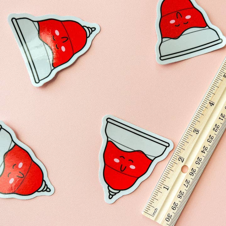 The Harpy Otter Co - Wholesale Sticker - Happy Menstrual Cup Sticker2