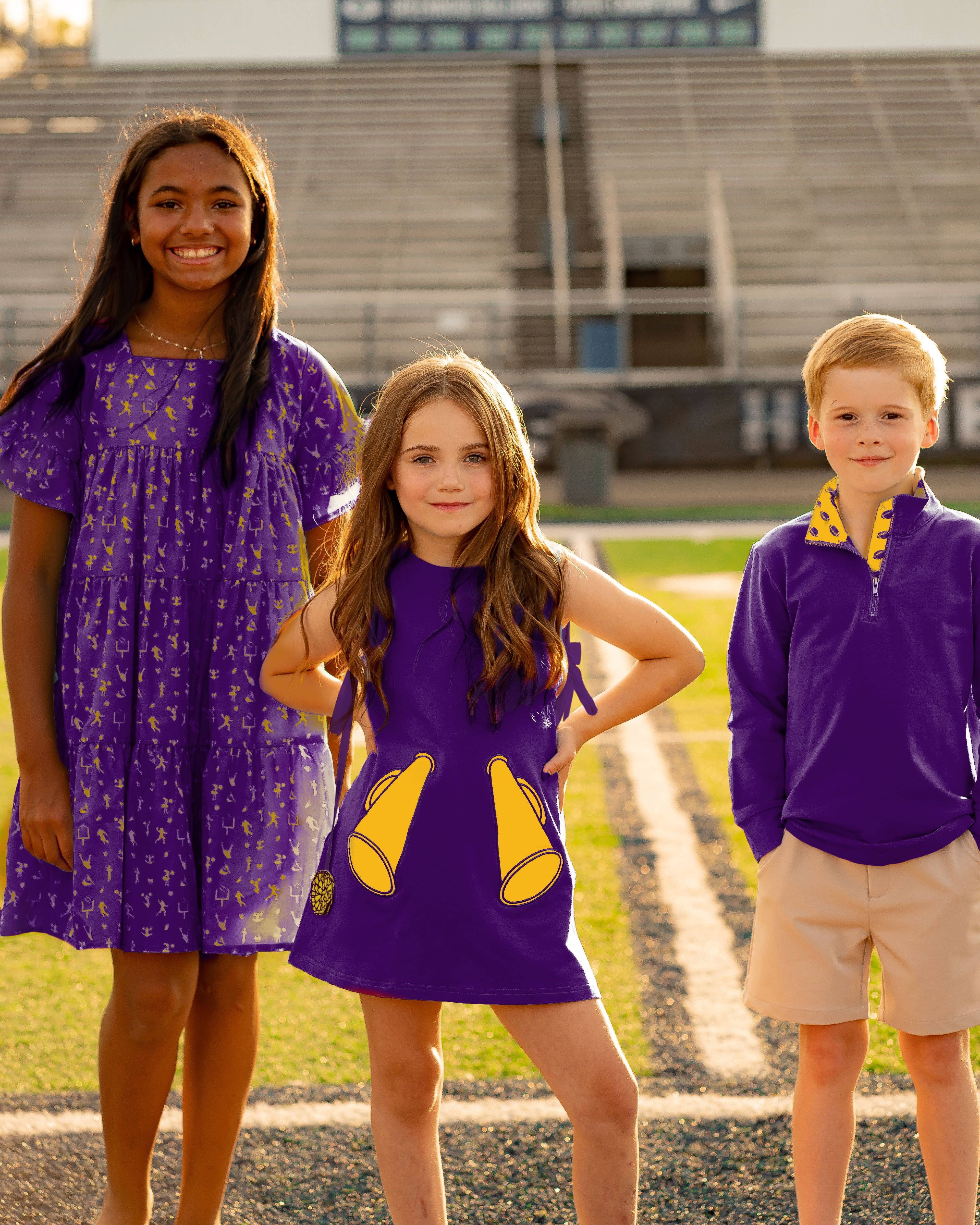 The Yellow Lamb - Wholesale Dress - Kids - Game Day Jumper - Purple and Gold4