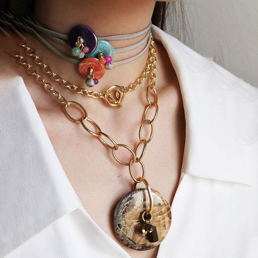 ÉMOLO - Vendita all'ingrosso Collana con ciondolo/pendaglio - Collana corta con catena CLAY6