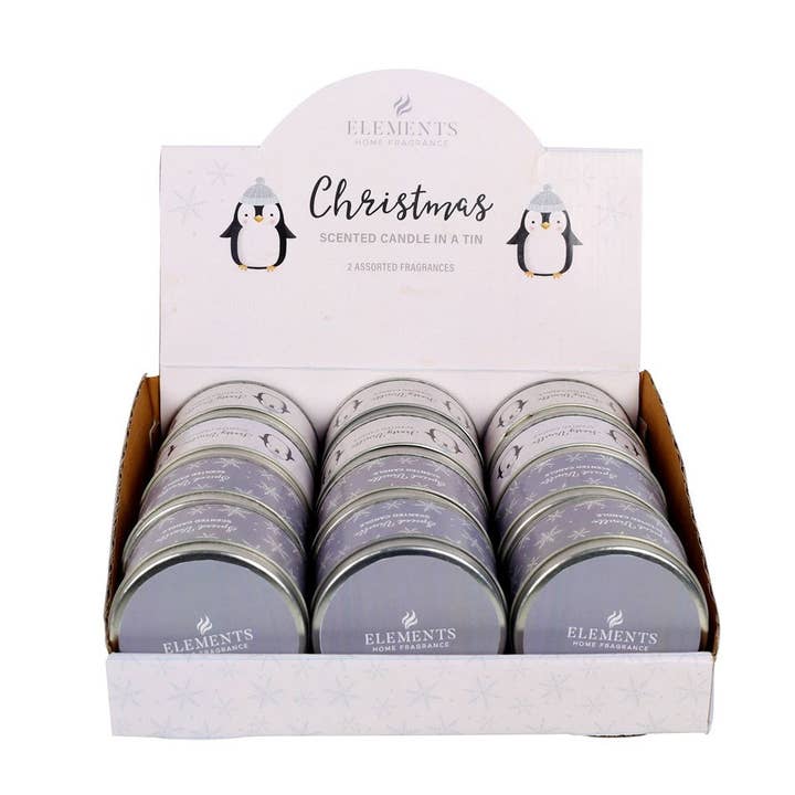 Something Different Wholesale - Wholesale Travel Candles - Set of 12 Penguin Parade Winter Candles in Display