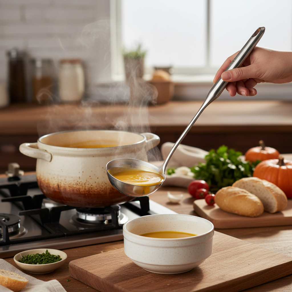 Kadra Kitchenware - Vendita all'ingrosso Mestoli - Millvado - Utensili in acciaio inossidabile, mestolo da minestra 14"1