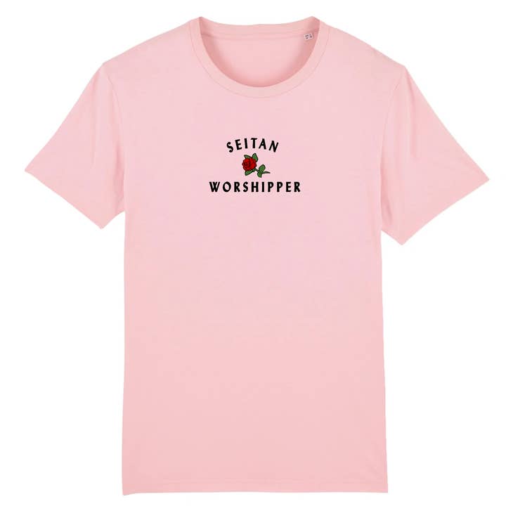 Oat Milk Club - Wholesale Screen Printed T-Shirt - Women's - Seitan Worshipper - Organic Cotton Tee4