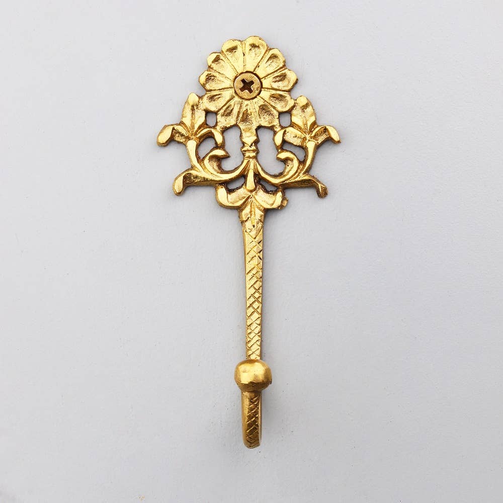 Goldene 1 Stück Messing Blumen Dekorative Wandhaken Golden für den Großhandel auf Faire1