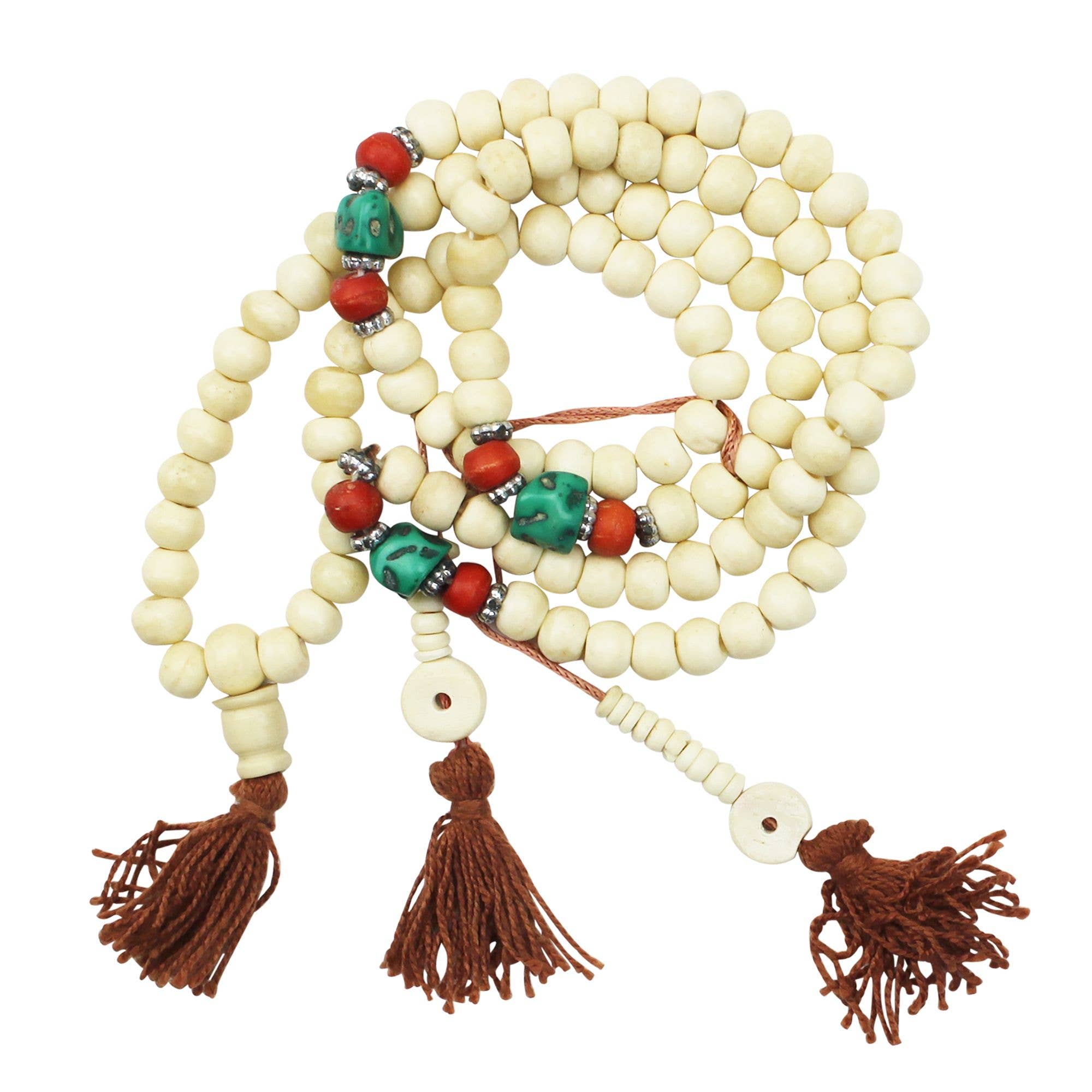 Tribal Trade GmbH - Wholesale Bib Necklace - Prayer necklace mala necklace bone beads cream1