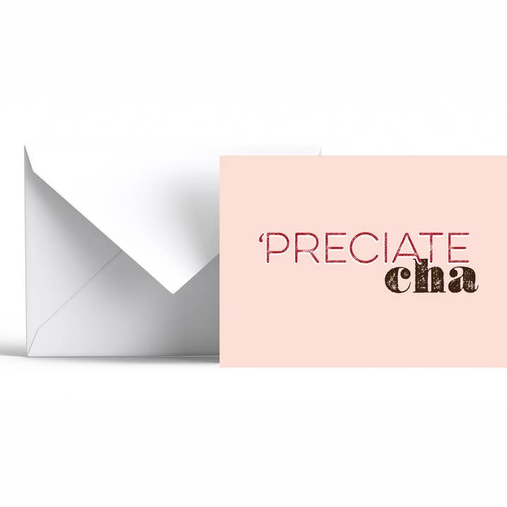 Tiramisu Paperie - Wholesale Thank You Card - preciate cha mini, Florist Card, Folded Card, thank you