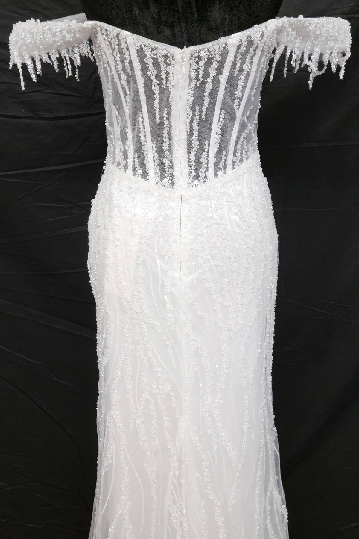 Chicas - Wholesale Gown - Women's - Off the Shoulder Sequin and Bead Long Dress C33146