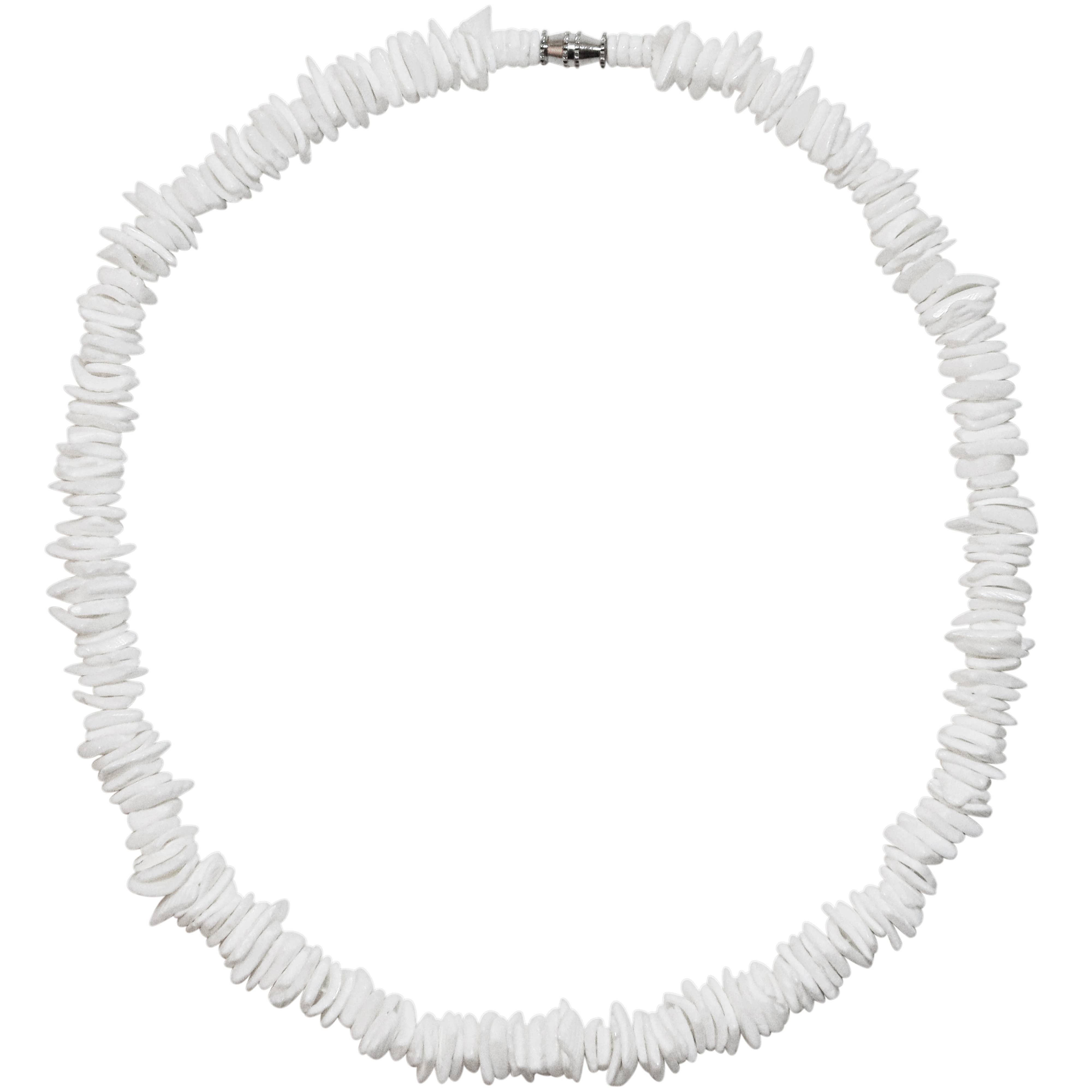 Natalia - Wholesale Beaded/Pearl Necklace - Puka Shell Necklace, Unisex White Square, Multiple Sizes15