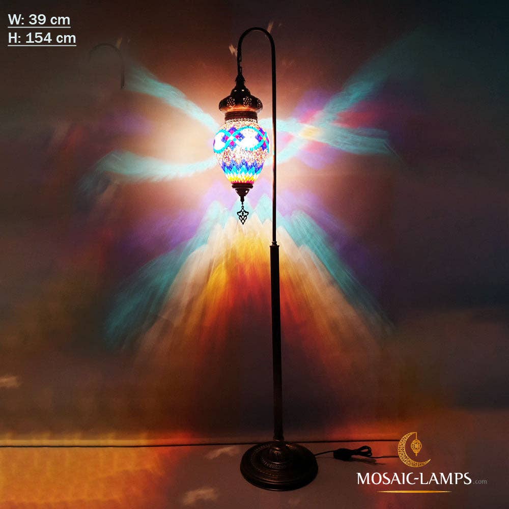 Mosaic Lamps - Wholesale Floor Lamp - Handmade Single Turkish Mosaic Floor Lamp, Large Egg Globe0