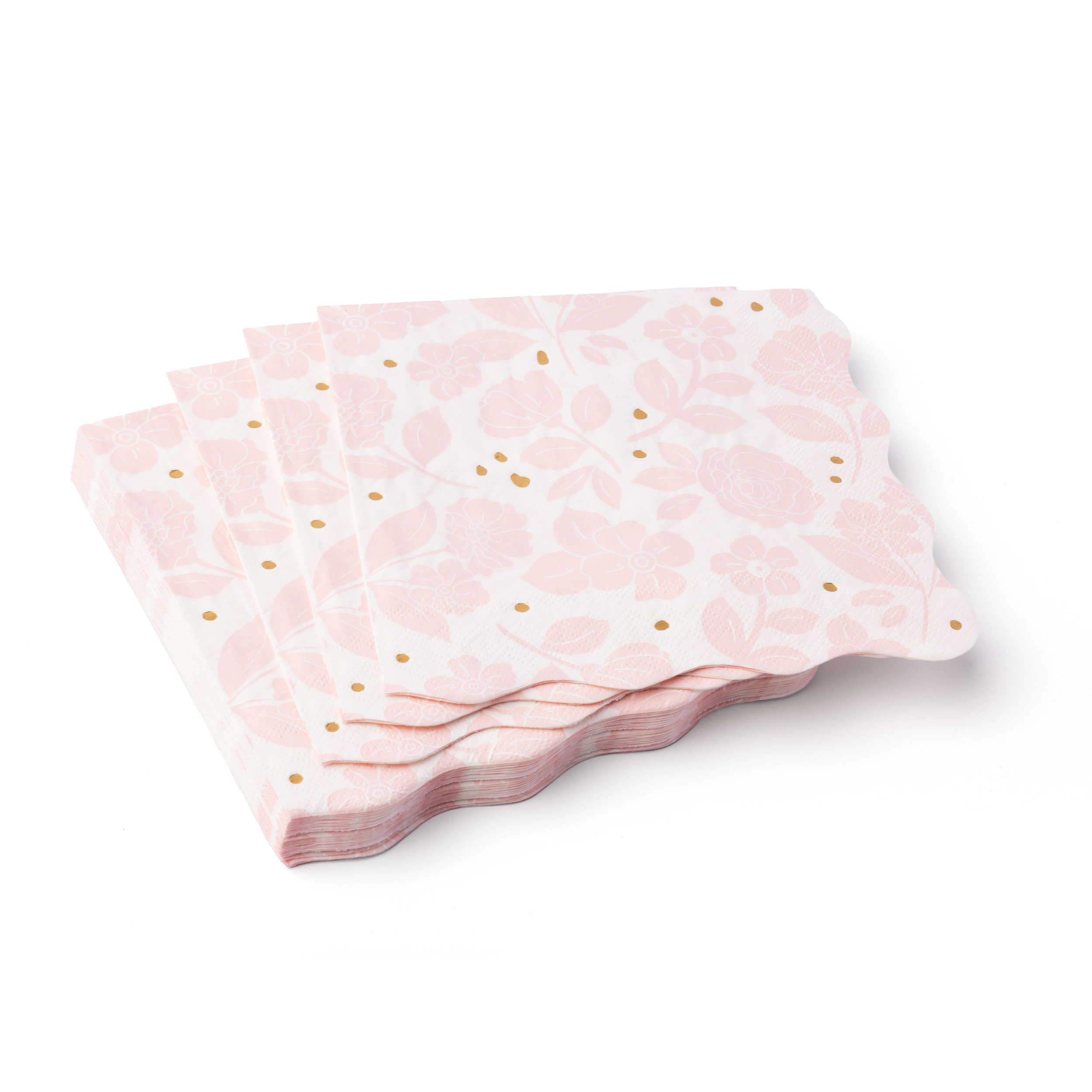 Bonjour Fête - Vente Serviettes jetables - Serviette de table élégante à fleurs rose pétale1