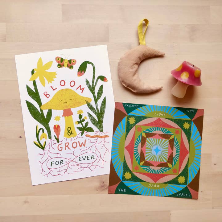 Lucy Scott Illustration - Wholesale Art Print - Bloom & Grow Forever Print, Mindful Nature Wall Art4