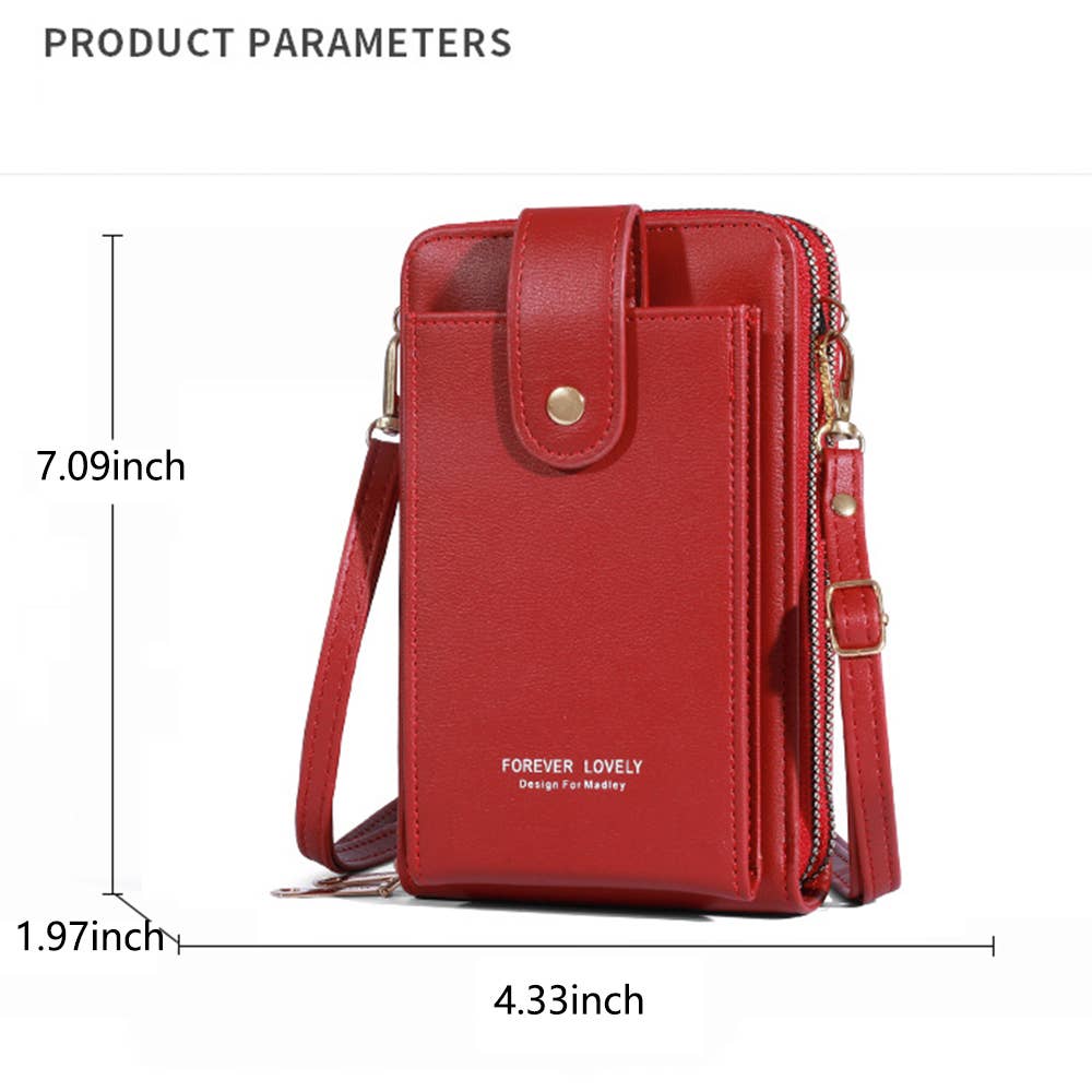 Wholesalesir - Wholesale Crossbody Bag - Women's - Solid Color Three-layer Phone Wallet0