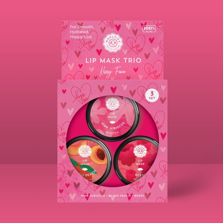 Kissy Face Lip Mask Trio for wholesale by Woolzies
