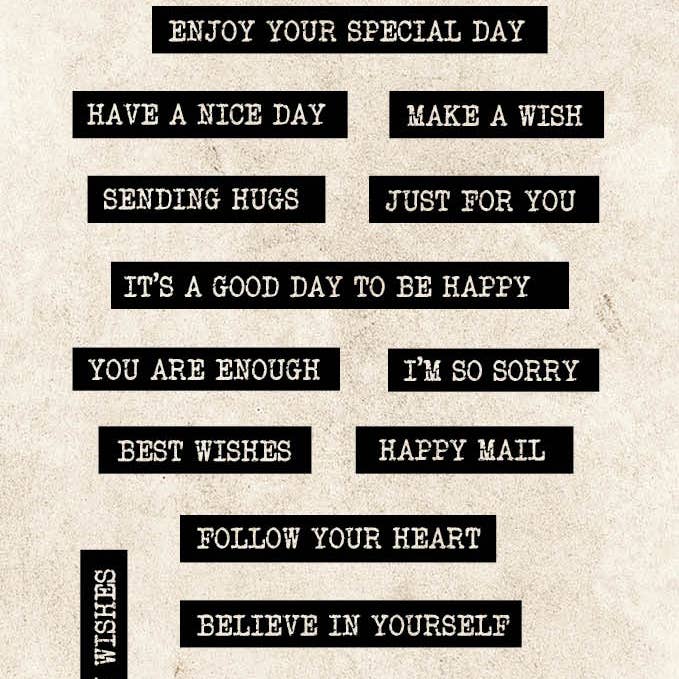 Ecstasy Crafts Distributing - Wholesale Decoratieve stempel - JMA Clear Stamp Sentiments & Wishes Essentials 105x210x3mm 20 stuks nr.340