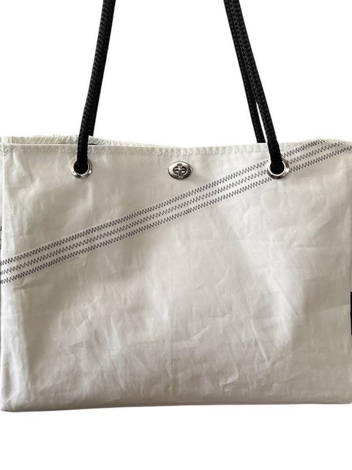 Recycled Sailcloth Heavyweight Tote With Zigzag Seam and other Purchase Wholesale zigzag. Free Returns & Net 60 Terms on Faire trending on Faire.