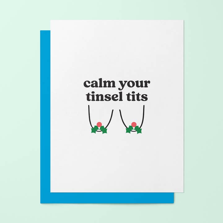 Acalma os Teus Peitos de Purpurina - Cartão de Boas Festas - Natal - Engraçado por atacado de Erin Dayhaw