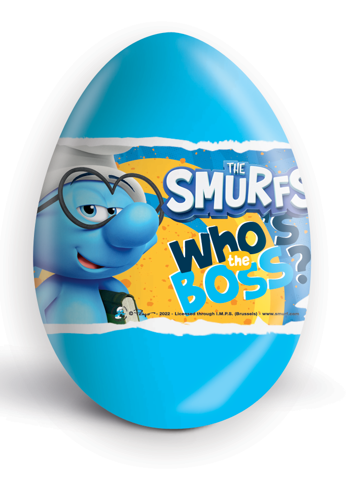 Candycat - Wholesale Chocolate Covered Sweets - Zaini - Ovo Chocolate Surprise - Smurfs - 24x20g1