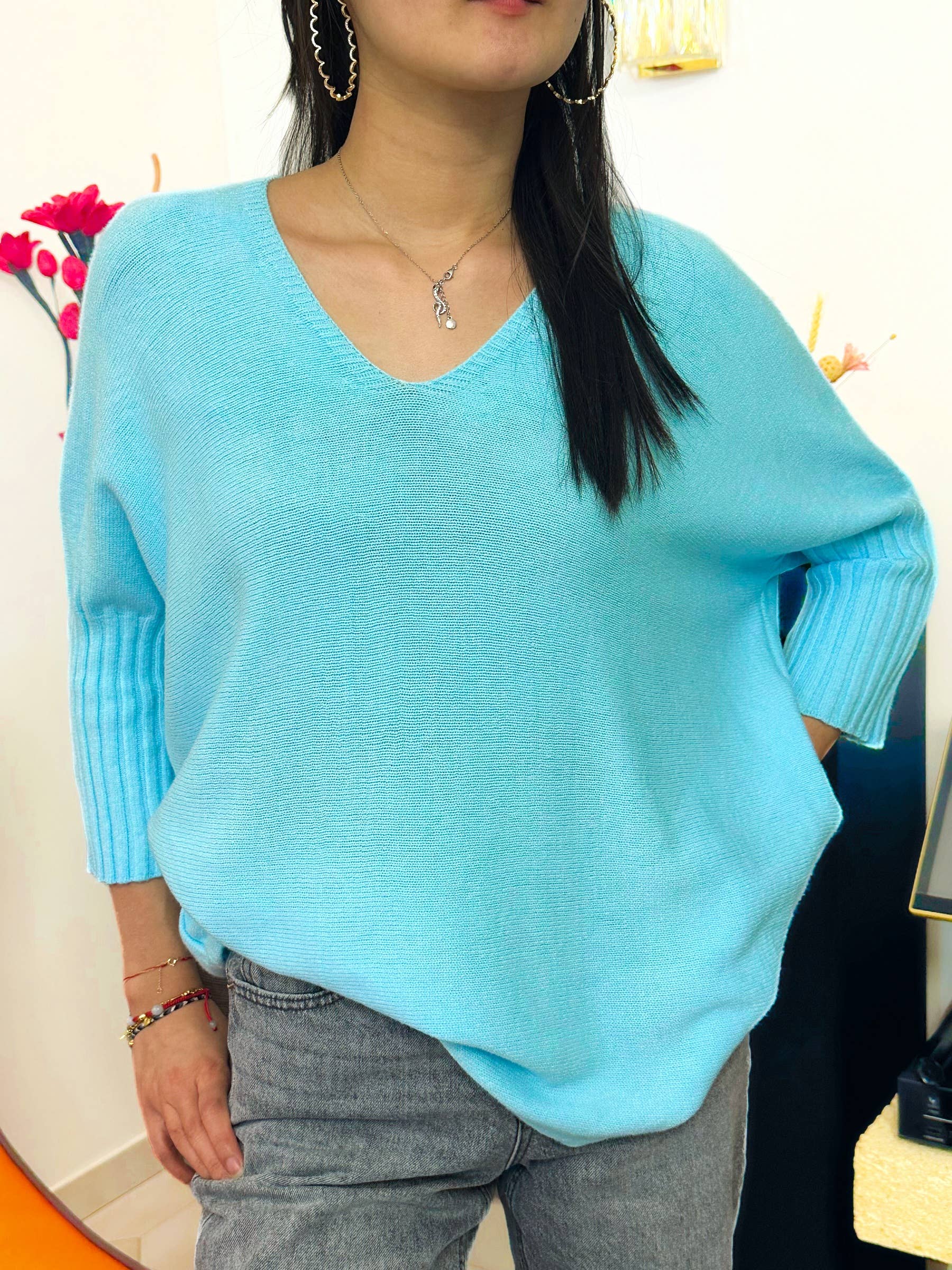 ZAFA PARIS - Wholesale Knit Sweater - Women's - 95F92H09-pullover with sleeves tightened at the elbow8