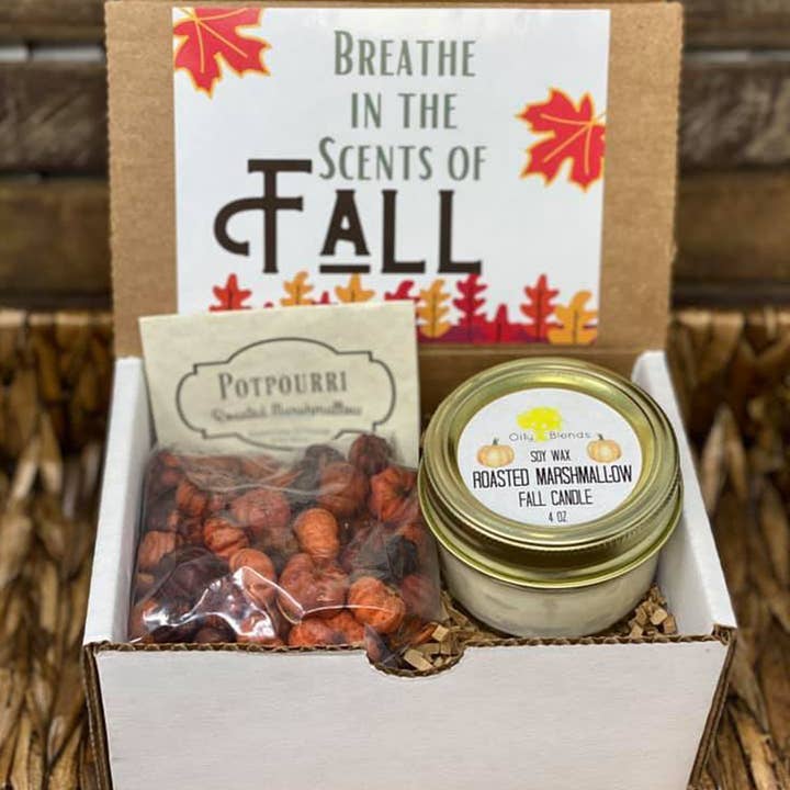 Oily Blends - Wholesale Gift Box - Fall Gift Boxes with Candle and Potpourri