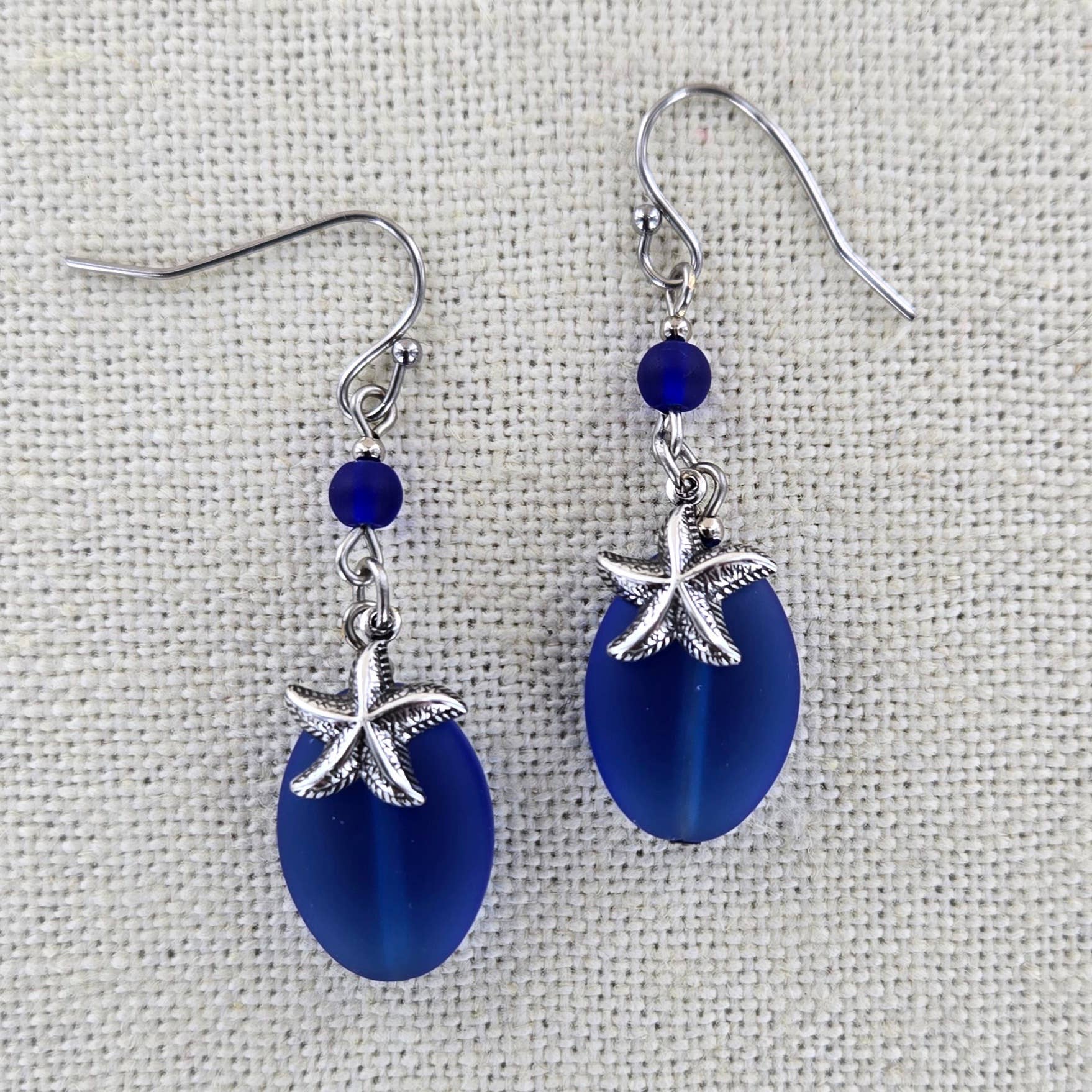 Sadie Green's Jewelry - Wholesale Dangle Earrings - Sea Glass Starfish Earring 1708-SP9