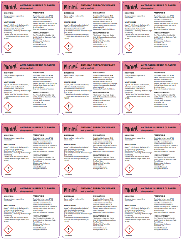 Miniml – wholesale Craft supplies – Miniml Safety Label Sheet - 12 x Labels (MIN217)22