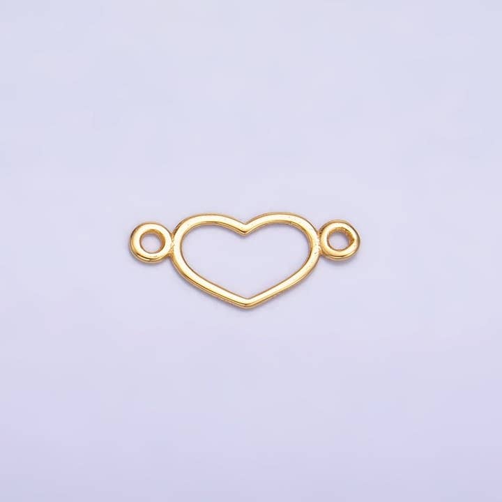 Aim Eternal - Wholesale Craft Supplies - S925 Sterling Silver 5.5mm Open Heart Connector in Gold & Silver | SL-614