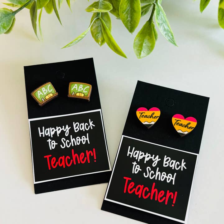 Peddle Your Paper - Vendita all'ingrosso Orecchini a bottone - Combo regalo di orecchini per l'apprezzamento degli insegnanti al ritorno a scuola