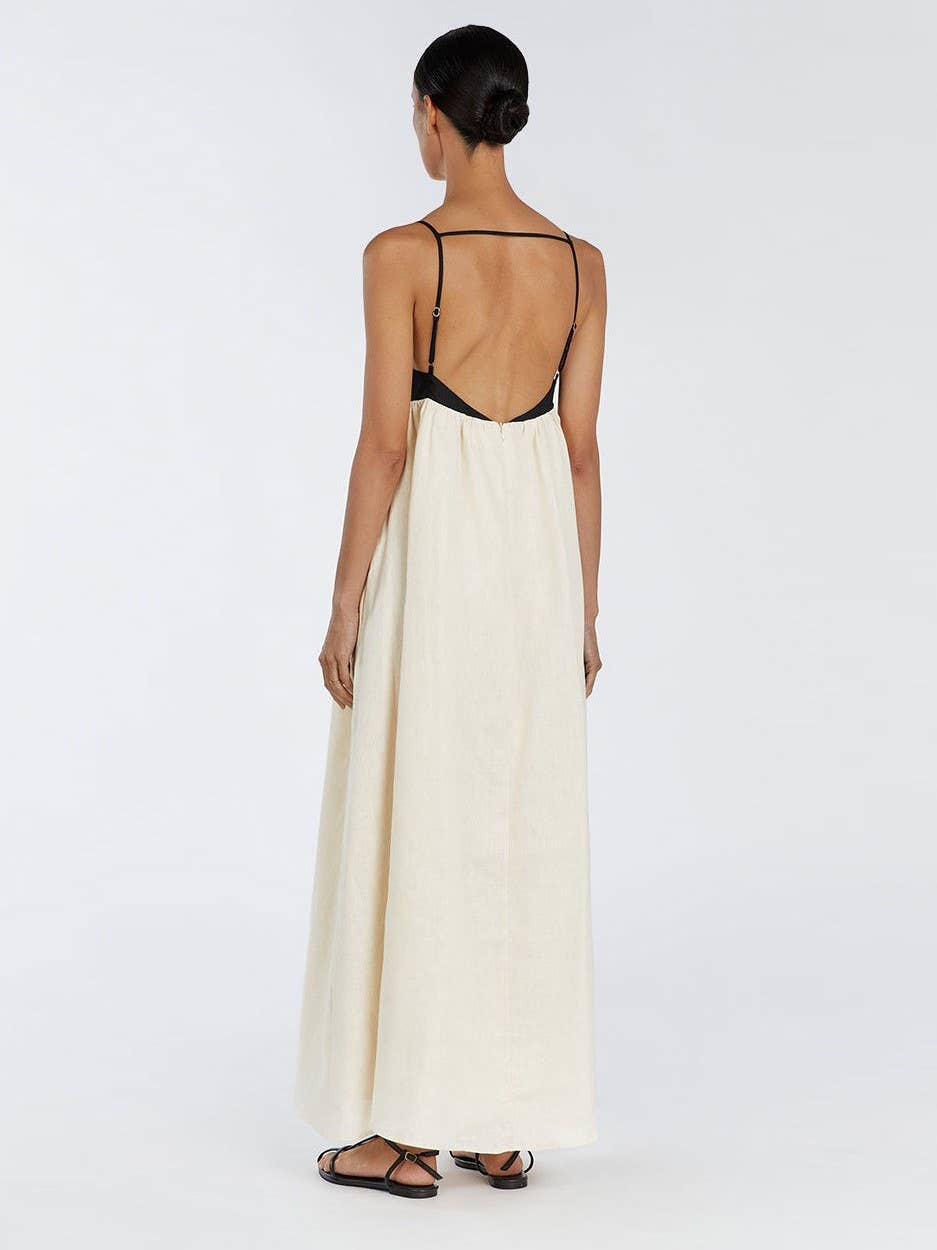 Beige Cotton Minimalism Spaghetti straps maxi dress for wholesale on Faire25