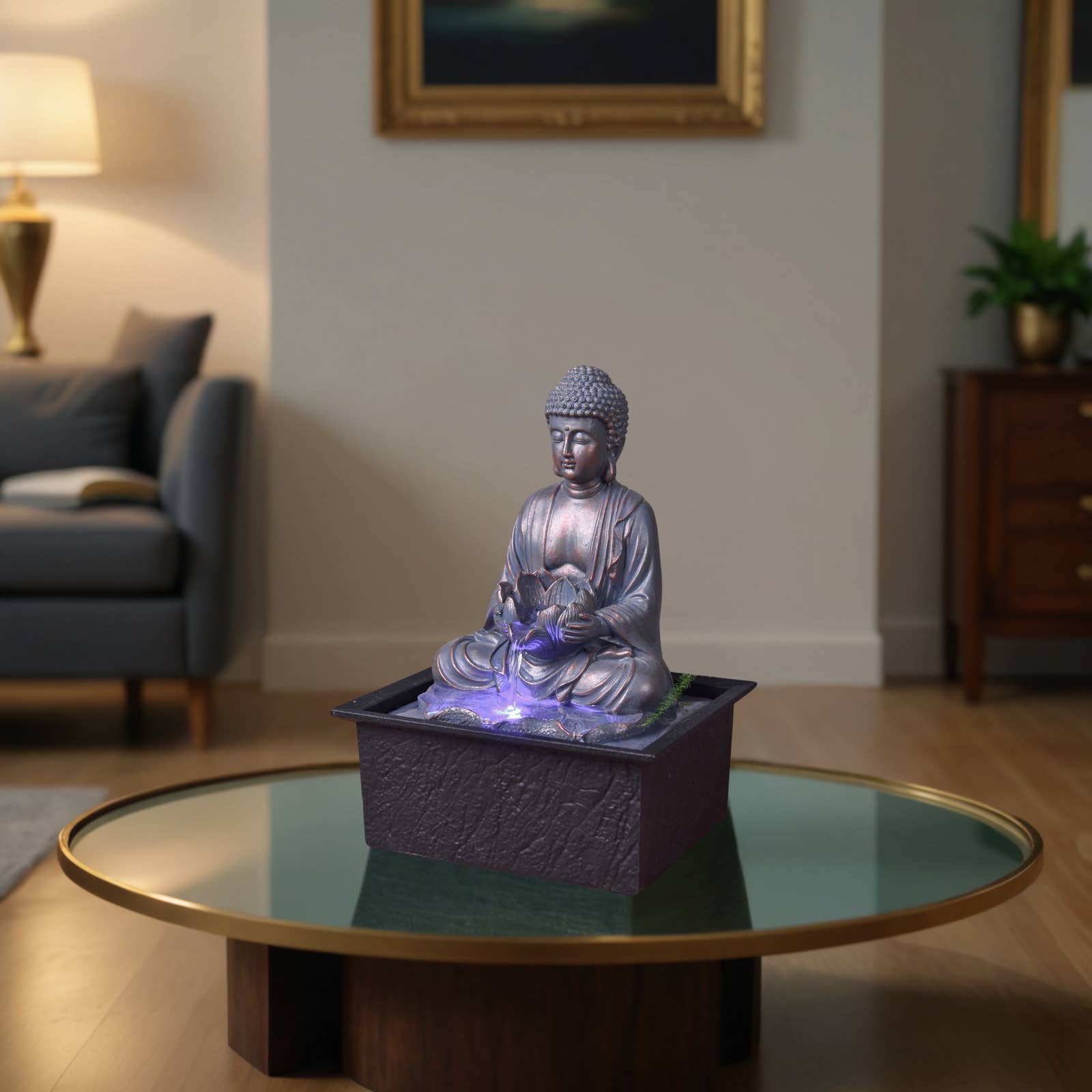 Zen'Arôme - Wholesale Tafelbladdecoratie - Buddha Sutra decoratieve fontein met LED-verlichting5