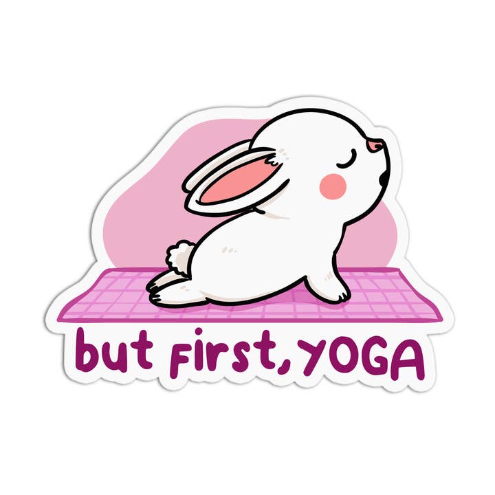 Adesivo testurizzato in vinile Yoga But First per la vendita all'ingrosso da parte di Girls Printing House