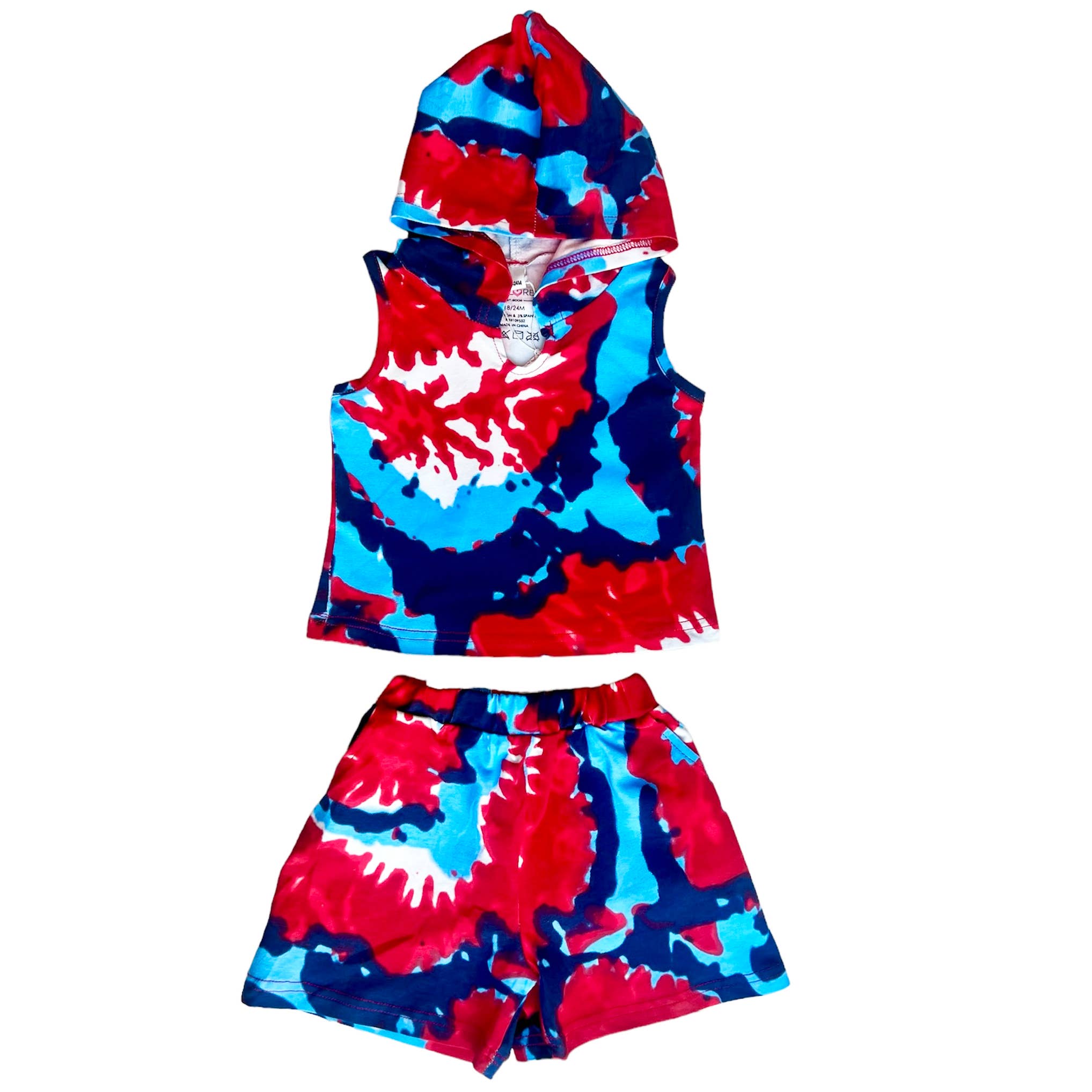 AnnLoren - Vente Ensemble haut et short – enfant - Ensemble de shorts tie-dye AnnLoren 4 juillet Vêtements pour enfants Unisexe11