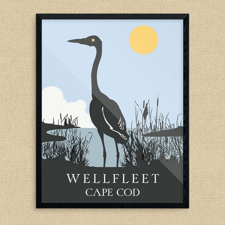 8" x 10" Wellfleet Cape Cod Crane & Sun Print for wholesale by Fridgedoor