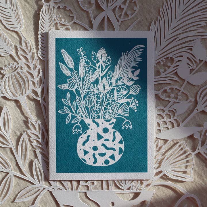 Gemma Barnett - Wholesale Gewone wenskaart - Dried Flowers kaart - 3 kleuren