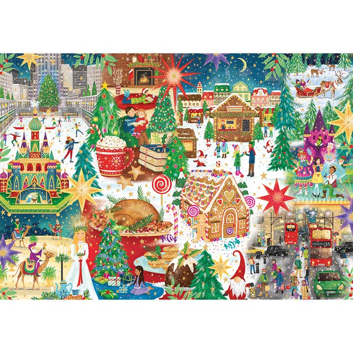 Gibsons Games Inc - Wholesale Puzzle - Adult - Christmas Around the World Limited Edition 500 Piece Jigsaw