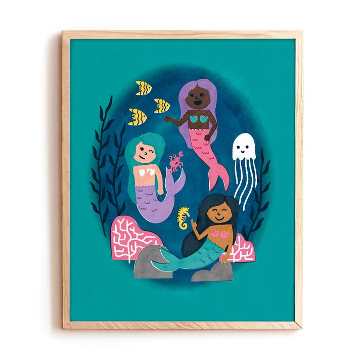 Mermaid Print for wholesale by Hideaway House Studio