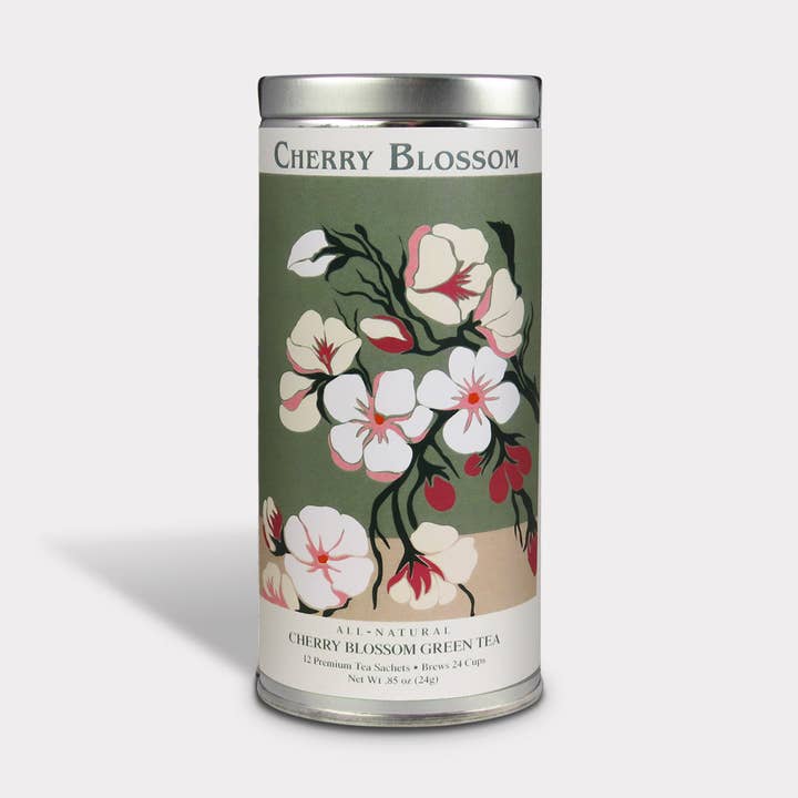 Fluer Nuevo Cherry Blossom- 12 Tea Sachets - Tall Tin for wholesale by The Tea Can Company