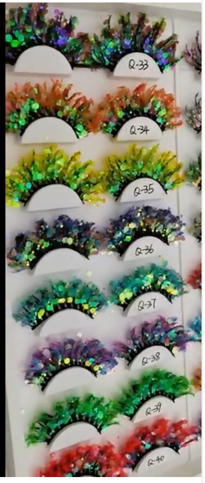 SugarQuoteMeNot LLC - Wholesale False/Fake Eyelashes - Glam Glow-in-the-Dark & Luminous Glitter Glam Eyelashes16