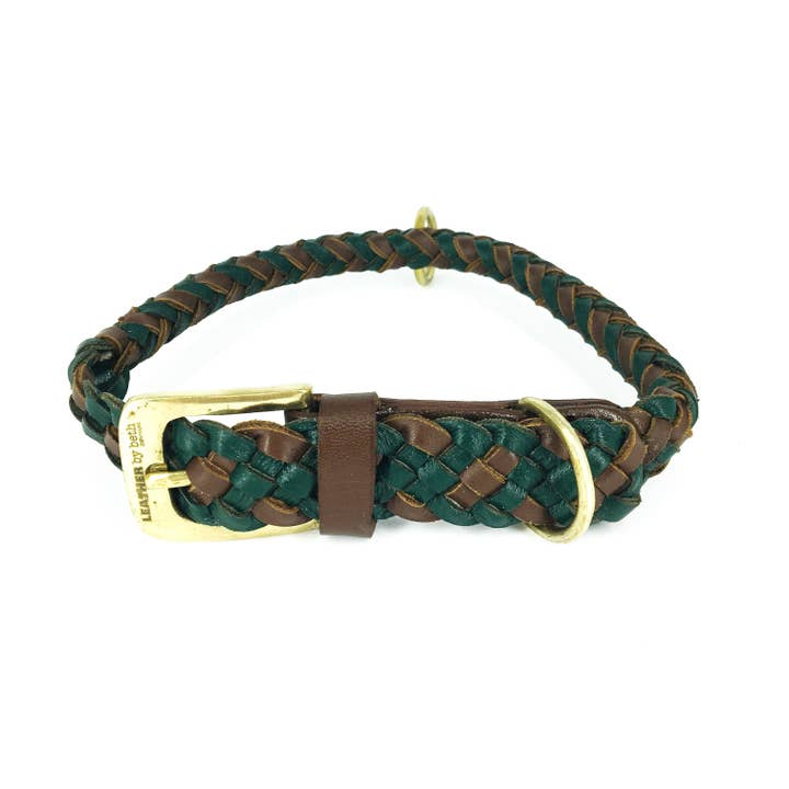 Maxiflet Halsbånd Cognac/Mosgrøn for engroshandel hos LEATHER by beth