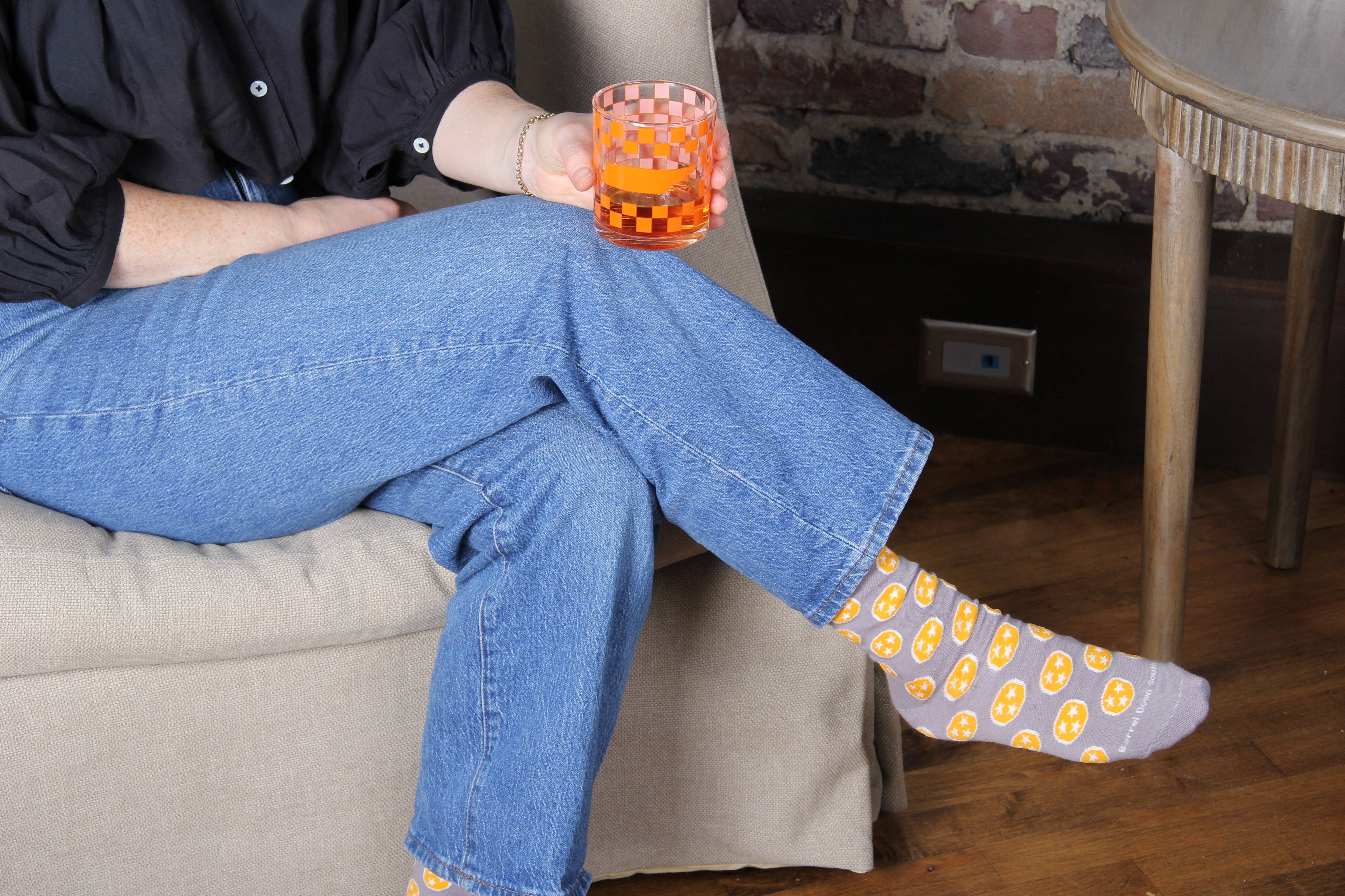Barrel Down South - Wholesale Socks - Unisex - Grey/Orange Tennessee Tri Star Socks4