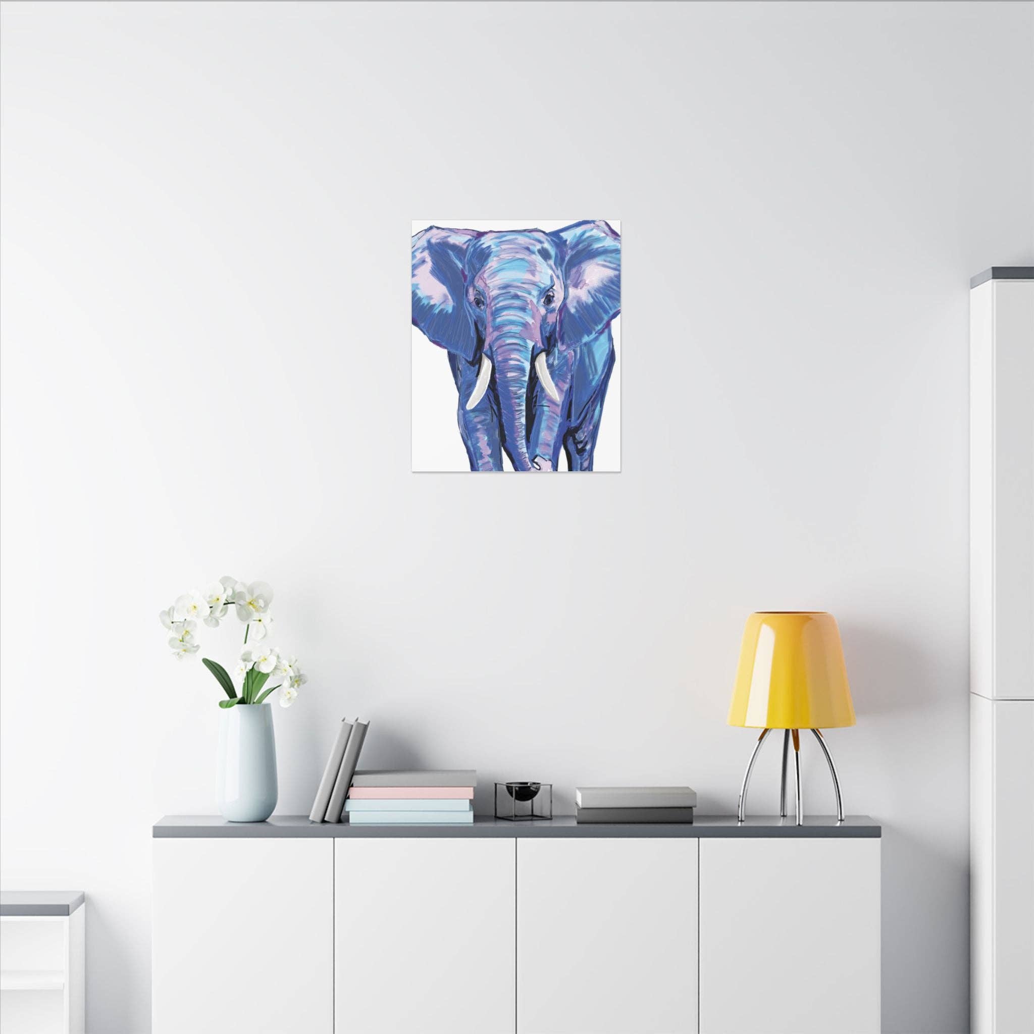 Blue Cava - Wholesale Art Print - Blue and Pink Elephant Canvas Art - Colorful Elephant Wall Décor56
