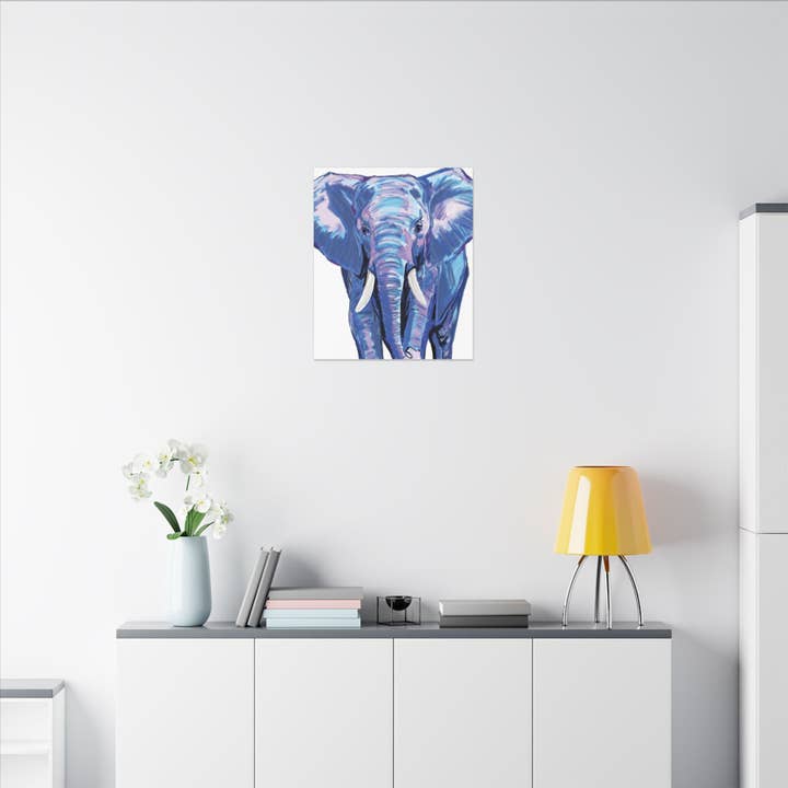 Blue Cava - Wholesale Art Print - Blue and Pink Elephant Canvas Art - Colorful Elephant Wall Décor56