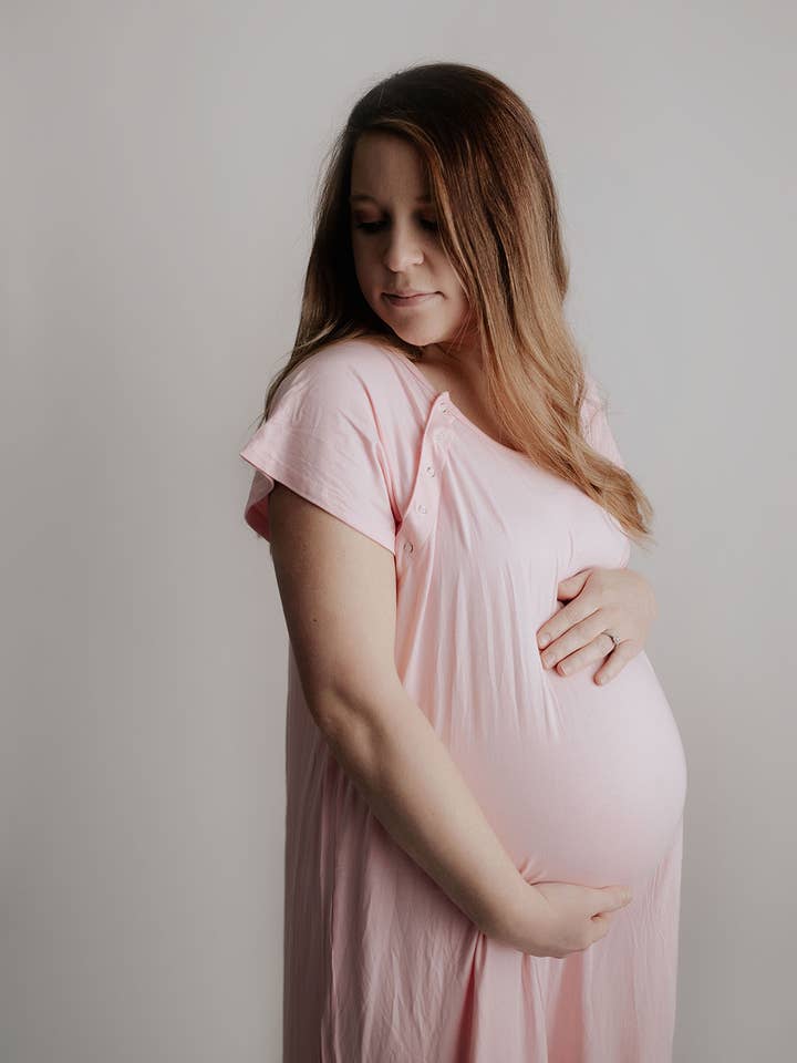 Three Little Tots - Wholesale Dress - Maternity - Light Pink Mommy Labor and Delivery/ Nursing Gown7