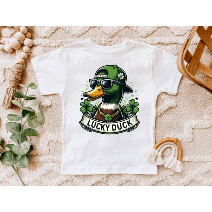 Lucky Duck Kids St Patricks Day Mallard Tee Shirt for wholesale by AvaryMaeInspirations