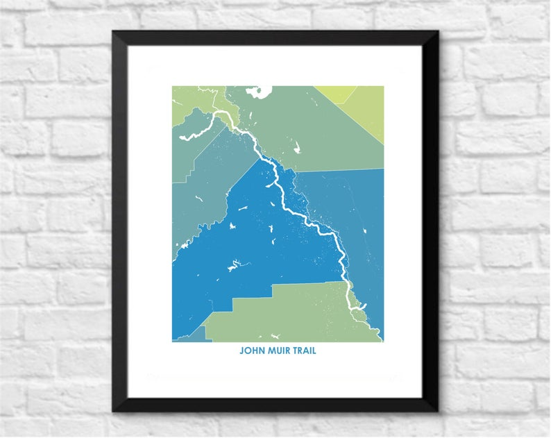 Juanita's Adventures - Wholesale Map - Juanitas John Muir Trail in California Map Print2