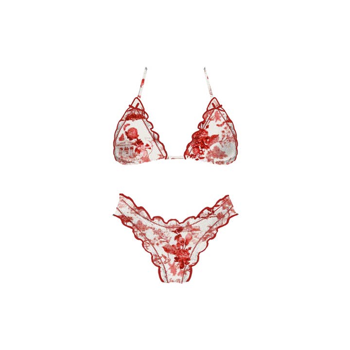 Red Flower Wave Catcher Bikini Set for wholesale on Faire