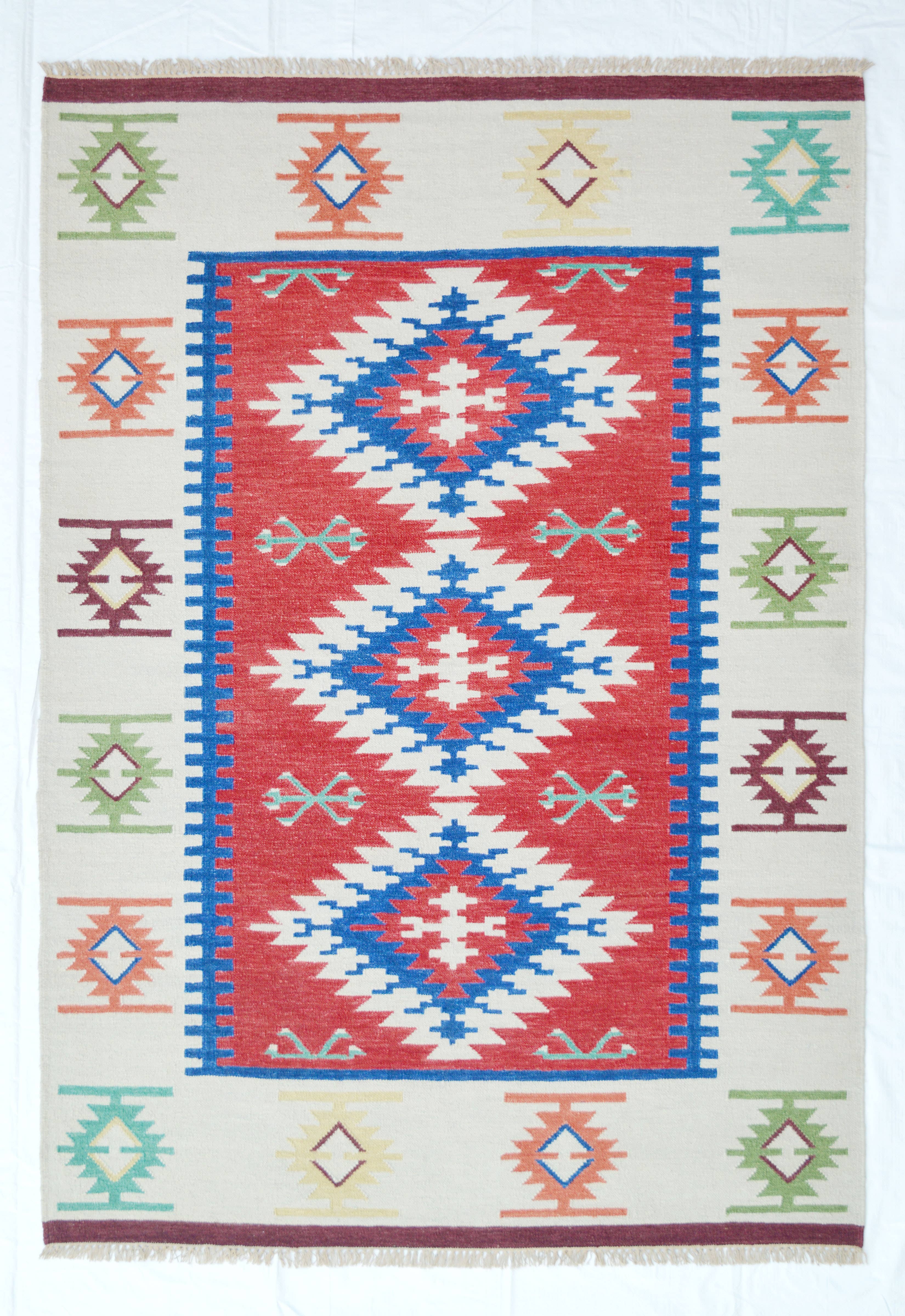 Intertrade s.a - Wholesale Area Rug - KILIM INDIA -100% WOOL DN 601 - VARIOUS SIZES0