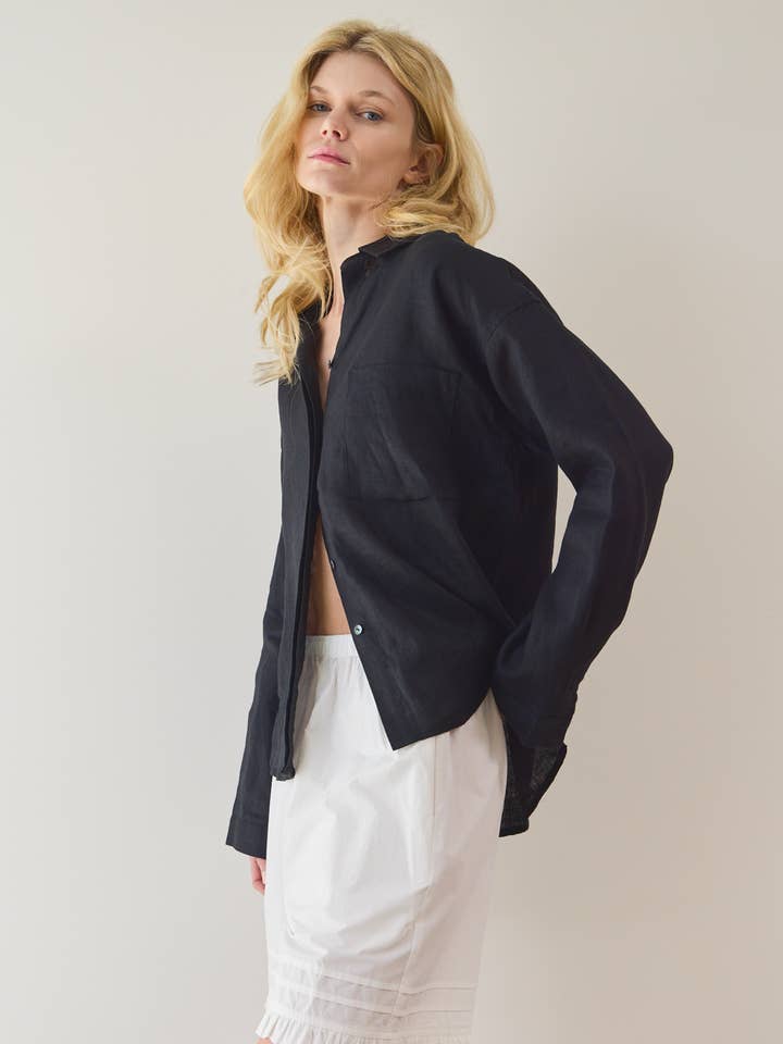 40757LN-2 - LINNEN OVERHEMD voor wholesale door Grade & Gather