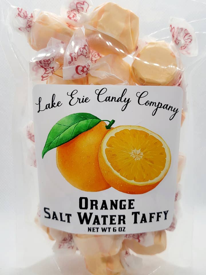 Orange Salt Water Taffy for wholesale by Lake Erie Candy Company