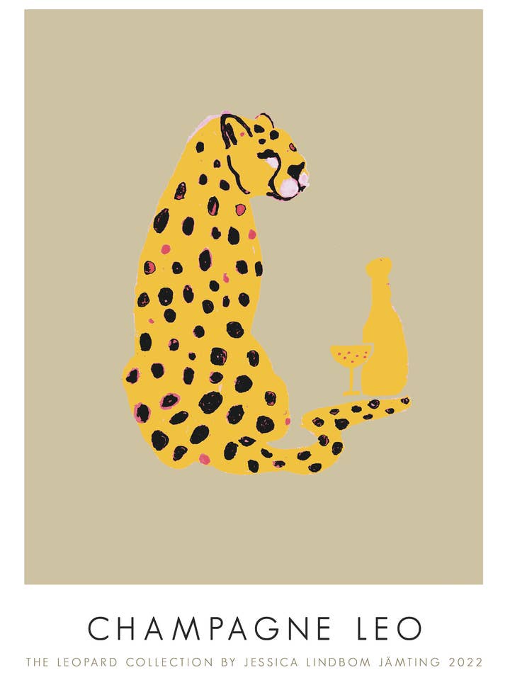 Champagne Leo - Optegnelser af Jessica Jämting for engroshandel hos Jessica Jämting Art