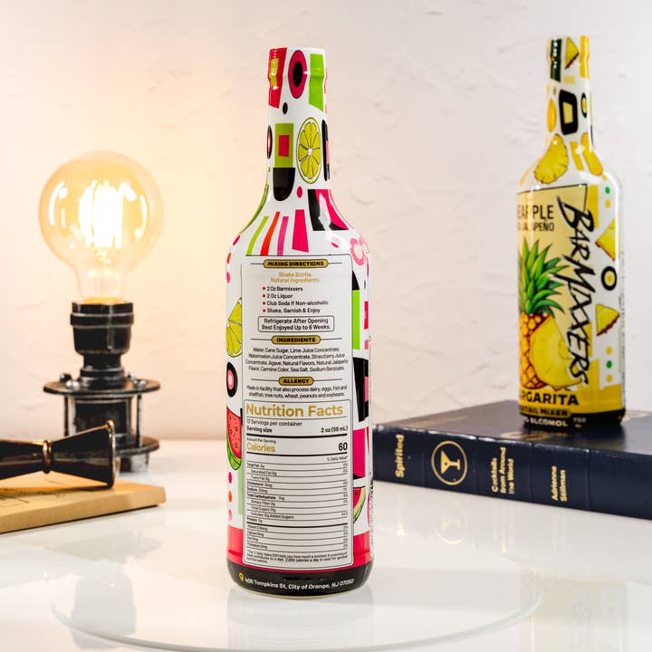 Bar Mixxers - Wholesale Cocktail Mix/Syrup - Cocktail Mixer Watermelon Strawberry Jalapeño Margarita 2